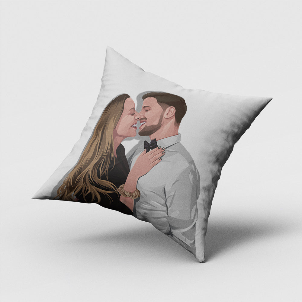 Small Square Pillow - 12.5 x 11.5 inches - Portraitelle